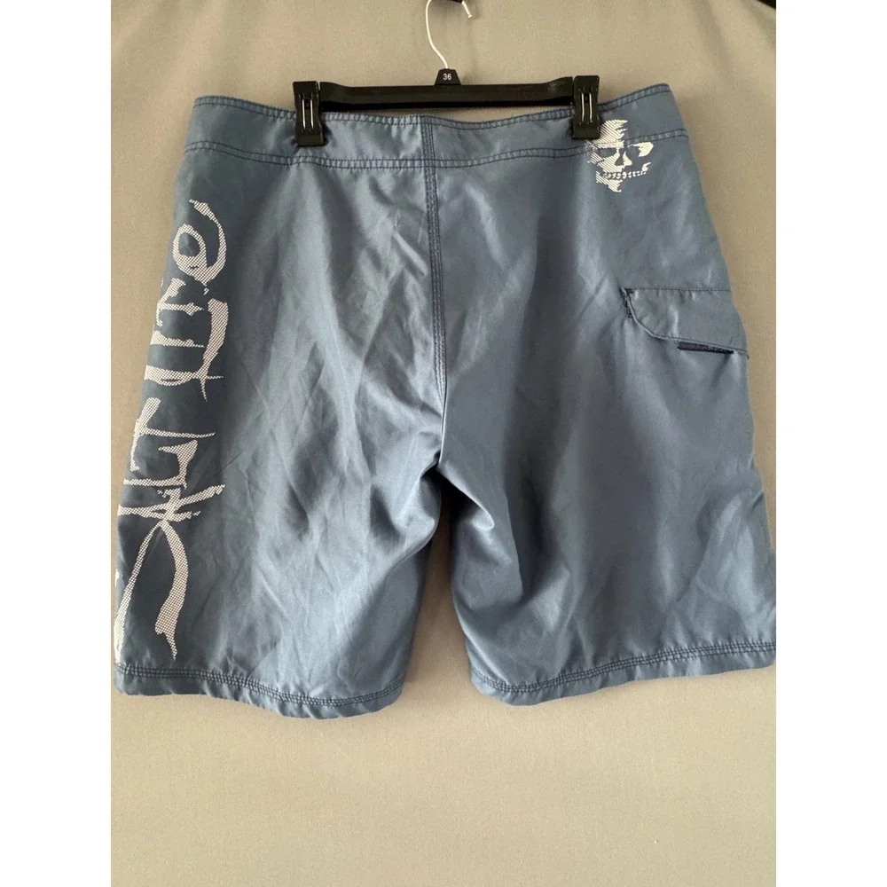 Salt Life SLX‑QD Board Shorts Men's 36x10 Skull Graphic Blue Pocket Cord Closure